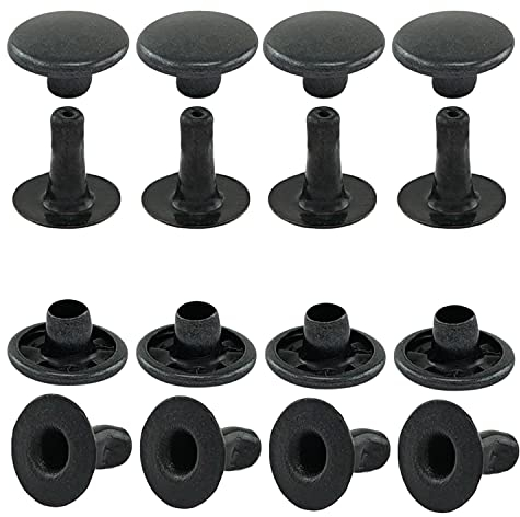 GETMORE Parts Hohlnieten, Einzelkopf, zweiteilig, Messing, rostfrei - ab 100 Stück, schwarz, 6 mm