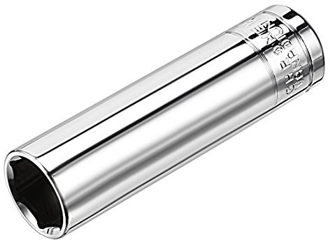 sourcing map 1/2 Inch Drive 16mm 6-Point Deep Socket, Metric, Cr-V, 78mm Length