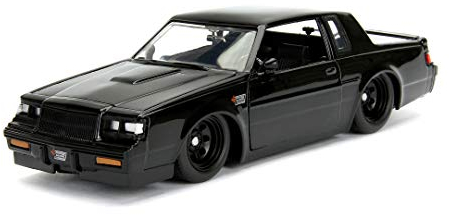 Jada Toys Fast & Furious Dom's 1987 Buick Grand National, Auto, Spielzeugauto aus Die-cast, öffnende Türen, Kofferraum & Motorhaube, Maßstab 1:24, schwarz