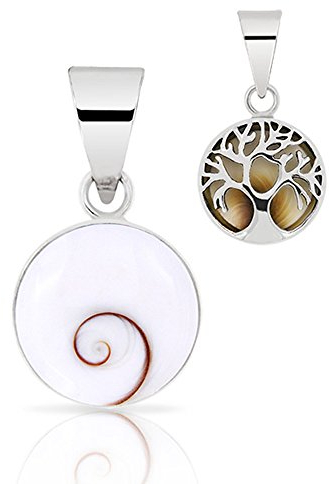 PLANETYS - 925 Sterling Silber Anhänger Baum des Lebens Auge des Heilige Lucie - Santa Lucia - Oeil de Sainte Lucie - Shiva Eye