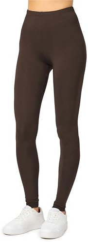 Merry Style Damen Lange Leggings aus Viskose MS10-143 (Braun, L)