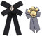 PPX Schleifenbrosche Strass Brosche Damen Vintage Broschennadeln Bekleidungs Schmuck (Schwarz und Rot/2 Stück)