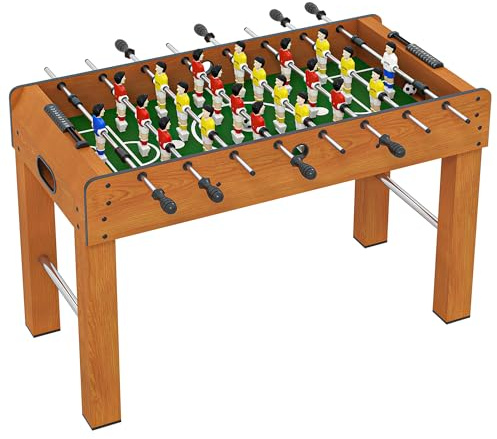 HOMCOM Profi-Tischfußball für Erwachsene und Familien aus MDF, Billardtisch mit 2 Bällen, Anzeigetafeln und 22 Spielern, 122x61x80,7cm