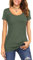 Florboom Womens Tunic Tops Summer Scoop Neck Short Sleeve T-Shirt Army Green Size 12 14