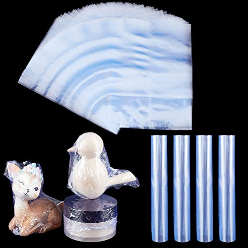 PandaHall 200 Stück 4.7x7 Zoll PVC Schrumpfbeutel, Klarer Versiegelungsfilm Für Badebomben Seifen Flaschen Kekse Basteln DIY Selbstgemachte Geschenke