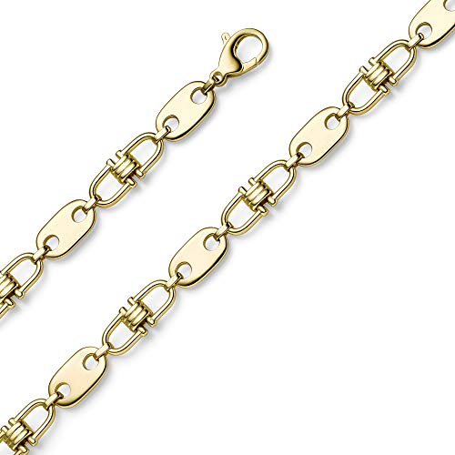 11mm Platte-Steigbügel Kette Collier Halskette aus 585 Gold Gelbgold massiv 60cm