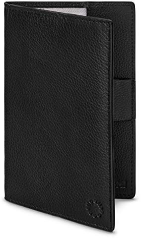 Yoshi Golf-Scorekartenhalter aus Leder, für Golf-Scorekarten, für Herren und Damen, mit Stiftschlaufe, Schwarz