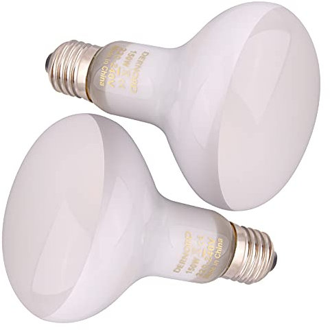 DERNORD Reptile Heat Lamp Light Bulb - 150W Basking Spot Light 2 Pack E27 Vivarium Daylight Bulb for Tortoise Bearded Dragon Lizard Snake Chick