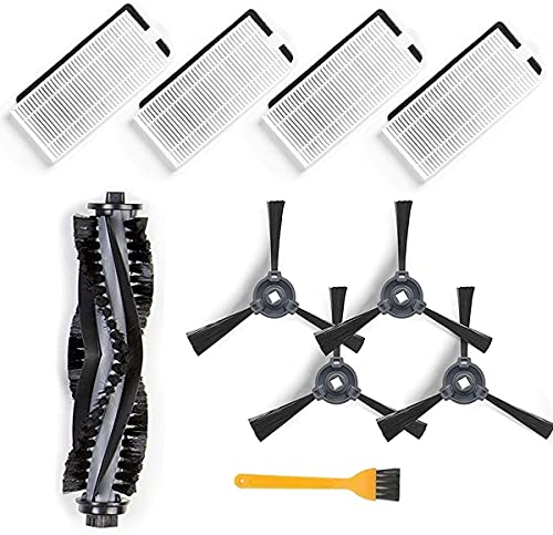 Fantisi Kit d'accessoires de rechange pour robot aspirateur Ecovacs Deebot 605 600 601 avec 1 brosse principale + 4 filtres + 4 brosses latérales, kit DO3G-KTA