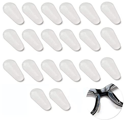 10 Pairs Adhesive Eye Glasses Nose Pads, Water-Drop Shape Stick on Anti-Slip Soft Silicone, Adhesive Nose Pads Glasses Nose Pad for Glasses, Eyeglasses and Sunglasses(2.5mm White)