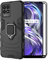 ESTH® Funda para Realme 8i con 2 Piezas Protector de Pantalla, Giratorio Soporte de 360°, Compatible con Soporte Magnético para Coche, Carcasa Negro