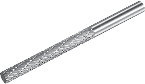 sourcing map Limas rotativas de carburo de tungsteno de 1/4 pulgadas, vástago de 6 mm, 1/4 pulgadas de diámetro de corte de 6 mm, herramientas de corte de cilindro de doble corte para madera y tallado