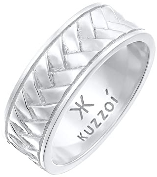 Kuzzoi Herrenring poliert Bandring massiv (7 mm) 925 Silber Vintage