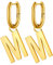 FOCALOOK Damen U-förmige Creolen Ohrringe, Ohrringe mit Buchstabe M, 316L Edelstahl Ohrhänger in Gold, Hängende Ohrringe für Geliebte/Freundin/Tochter zum Geburtstag/Valentinstag/Weihnachte