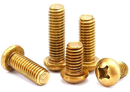 GB818 M2 /M2.5 /M3 /M4 /M5 /M6 Copper Machine Screws Phillips Machine Pan Head Brass Screws DIN7985-M2.5(50PCS),5mm