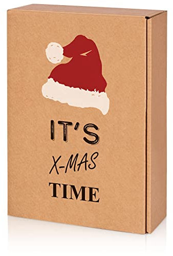 10 Stück Präsentkarton X-Mas Time für zwei Flaschen Wein/Sekt, Weinkarton, Geschenkkarton (2er)