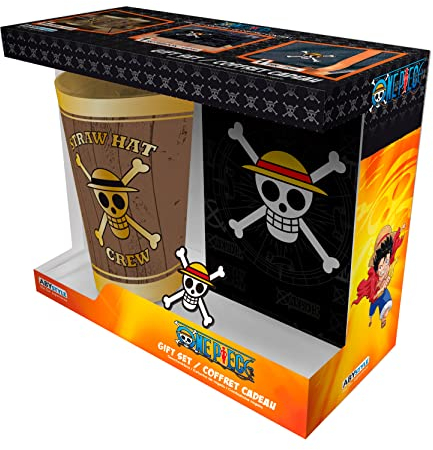 ABYSTYLE - ONE PIECE Coffret cadeau Verre XXL + Pin's + Cahier Skull
