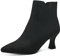 MARCO TOZZI Damen Stiefeletten mit Absatz Spitz mit Reißverschluss, Schwarz (Black), 39 EU