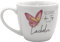 Maxi - Kaffeebecher/Tasse aus Porzellan, Motiv: Beginne den Tag mit einem Lächeln, Größe H/Ø: 9,2 x 10,5 cm, Fassungsvermögen 400 ml, Spülmaschinengeeignet.