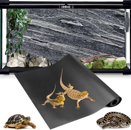 40 Gallon Reptile Terrarium Mat Liner, 80 X 18 Bearded Dragon Tank flooring liners, Bearded Dragon Substrate for Reptile Enclosure, Reptile Carpet Bedding for Leopard Gecko,Lizard,Tortoise, Black