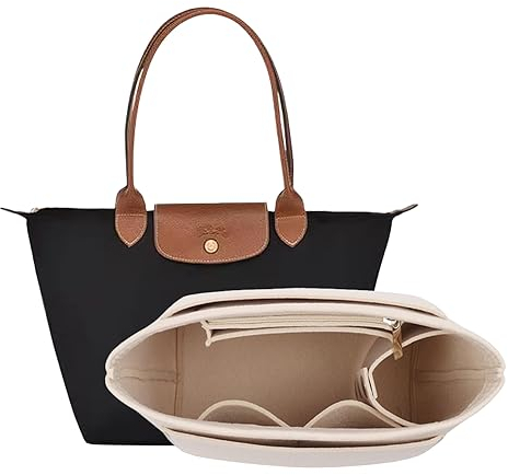 D.DUO Bag Insert Organizer, purse accessories, Suitable For Longchamp long handle tote organizer (Beige,L(LongHandle))