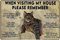 When Visiting a Cat House - Vintage Tin Sign, Reproduction Vintage Retro Poster, Pub Bar Kitchen Garden Bathroom, Home, Plaque, Decorative Wall Art, 2 Sizes (A4)