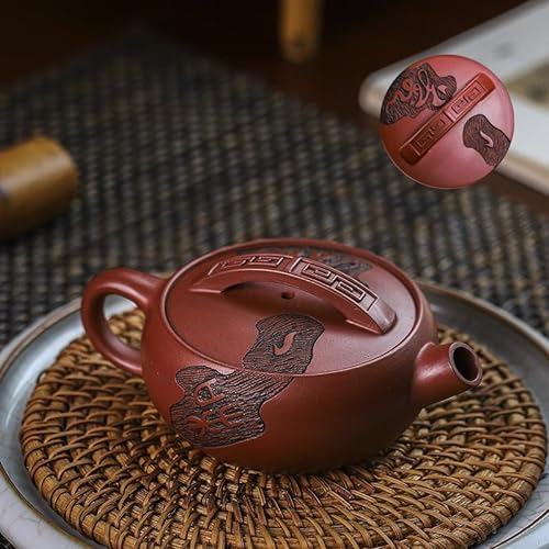Handmade Zisha Teapot, Chinese Yixing Purple Clay Tea Pot 4.05Oz,Chinese Kungfu Brew Infuser Loose Leaf Tea