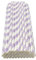 Haobase 50Pcs Paper Drinking Straws, Biodegradable Paper Straws for Drinking Cocktail, Coffee, Cold Drinks (Stripes Pattern) (White/Light Purple Stripes)
