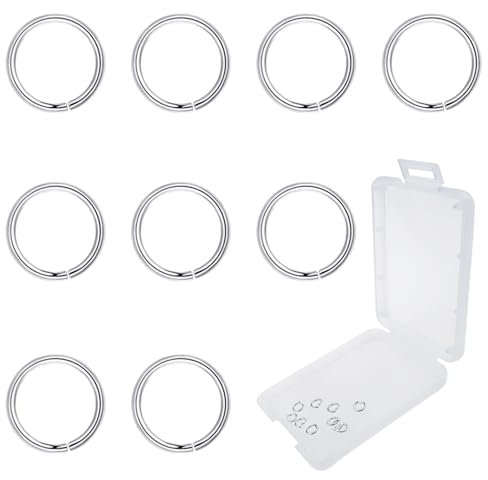 TOAOB 10 Stück 925 Sterling Silver Jump Ringe Spaltringe Silber 4mm Kettenringe Biegeringe mit Ring Öffner für Halsketten Armband DIY Schmuckherstellung