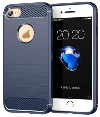 Sidande Case for iPhone 6 Case, iPhone 6S, Apple 6 Case, Ultra Slim Phone Cover with Shock-Absorption Carbon Fiber TPU Rubber Protective Cases for iPhone 6 Navy Blue