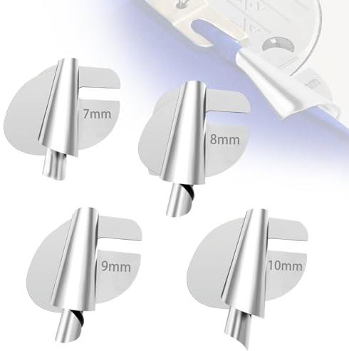 Grevosea 4 Stück Rolled Saum Presser Fuß Nähmaschine Rollsaum Nähfuß Fit für Brother Nähmaschine Säumfuß aus Edelstahl Nähfuß für Rollsäumer Gebogener Rollsaumfuß Nähmaschinen Zubehör-7/8/9/10mm