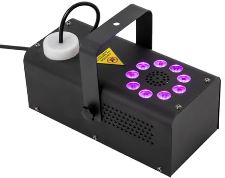 Nebelmaschine 500W, Rauchmaschine mit 3 Farbwechselmodi 9 LED, Mini Nebel Maschine 1L für Bühnen Ballsäle Bars KTVs Geburtstagsfeiern Familienfeiern Freizeitbars