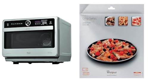 Whirlpool Microonde a libera installazione JT 479 IX Chef Premium termoventilato combinato & AVM305 Piatto Crisp grande per forno a microonde