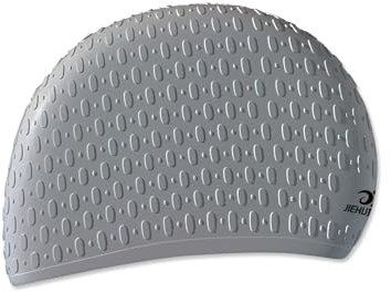 OLYSPM Gorro Piscina,Gorro Natacion,Gorro de Natación Impermeable con Textura Antideslizante,Gorro de Piscina Alargado para Adulto con Pelo Largo y Corto