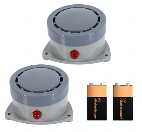 Mengshen 2-Pack-Wasserleckdetektor, Wassersensor-Überschwemmungsalarm 120 dB drahtlos wasserdicht lautes Audiolicht alarmiert batteriebetrieben für zu Hause Wohnung Küche Keller