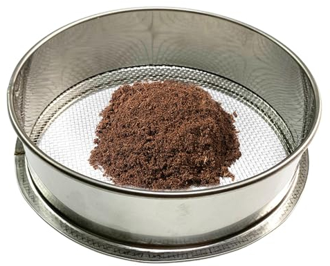Garden Soil Sieve Fine Mesh Sieve For Soil and Stones Stainless Steel Strainers - Small Handheld Soil Sifter for Sifting Soil Or Compost, 3mm Fine Mesh Sieve for Rice, Flour, Quinoa Sieve Tools (30cm)