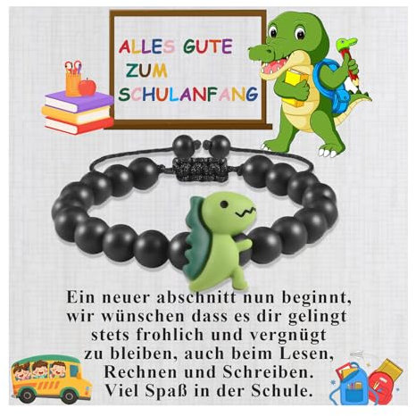BOCHOI Dinosaurier-Armband für Jungen zum Schulanfang - Geschenk für Sohn, Enkel, Neffe, Bruder