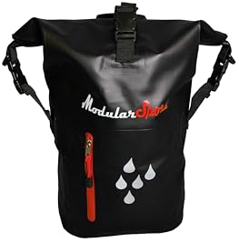 Modular Sports Rolltop Rucksack wasserdicht 25L aus 500D PVC LKW-Plane/Dry Bag mit Fronttasche mit verschweißtem Reißverschluss wasserdichter Rucksack zum Einrollen