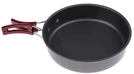MagiDeal Camping Pfanne mit Klappgriff Antihaft Bratpfanne Steakpfanne Grill Pfanne Topf Camping Kochgeschirr, Mittel