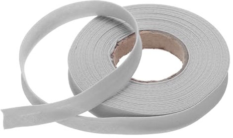 QUARKZMAN 1/2 Zoll Einzelfalz Schrägband Polyester kontinuierliches Schrägband für Nähen, Säumen, Quilten, Einfassen von Handwerk (Grau 10 Yards)