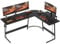 Cubiker Bureau Gaming Angle 150x120cm, Bureau d'angle avec Support d'écran, Bureau Gamer en Forme de L, Table Gaming pour Jouer, Etudier et Travailler, Fibre de Carbone Noir