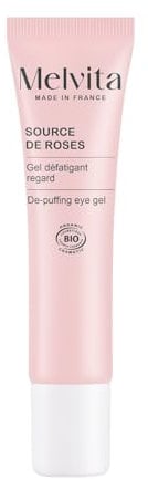Melvita - Gel Défatiguant Regard Source de Roses - Apaisant, Revitalisant pour Contour des Yeux Sensibles - Texture Légère, Rafraîchissante - Ingrédients Naturels - 15ml
