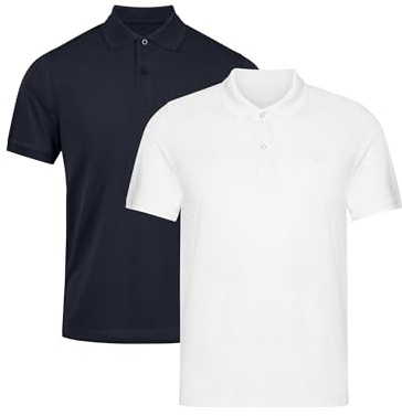 DANISH ENDURANCE Poloshirt Herren, Bio-Baumwolle, Regular, 1er & 2er Pack | Piqué Poloshirt aus Bio-Baumwolle, Atmungsaktiv & Weich mit Regular Fit für Büro und Freizeit