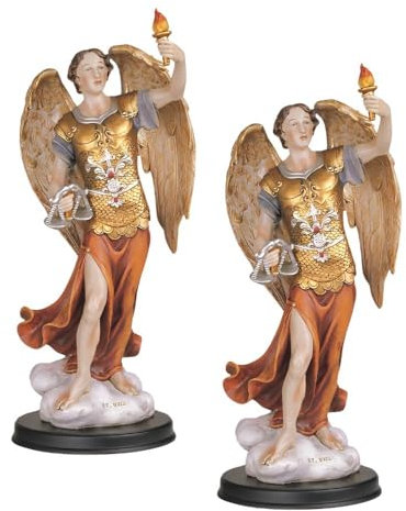ICE ARMOR 2-teiliges Geschenkset, Erzengel Uriel, Statue, Engel der Weisheit, Heilige Figur, Statue, Ornament, Zuhause, Zimmer, Büro, Dekoration, Ideen für Einweihungsfeiern, Feiertage und Geburtstage