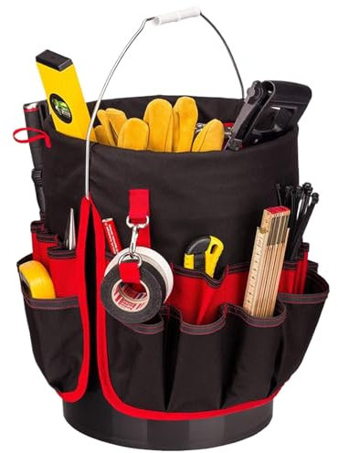 M'uti-Pocket Bucket Tool Organizer - Cleaning Bucket Tool Organiser Cushioned Bag, 5 Gallon Bucket Tool Storage Basket for Easy Tool Access, Tool Bucket, Bucket Tool Bag, Bucket Organizer