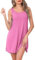 Sopesil Camicia da Notte Donna Estiva Senza Maniche Camicie da Notte Donna con Scollo a U Increspatura Pigiama da Notte,XL,Fucsia