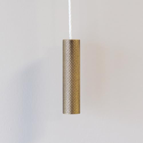 Knurled Cord Pull Weight, Decorative Light Fixture and Blind Accessory with Textured Grip (Antique Brass)