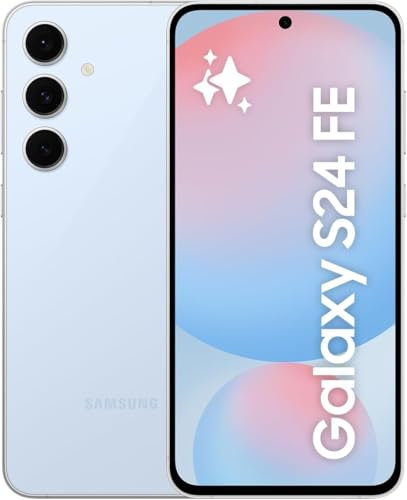 Samsung Galaxy S24 FE 256GB AI Smartphone ohne Vertrag, AI Handy mit Android 15, 8 GB RAM, 256 GB Speicher — EU Version (Blue)
