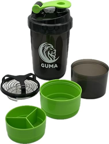 SHAKER DE PROTEINAS Y BEBIDAS ENERGETICAS PARA GIMNASIO.INCLUYE DIFERENTES COMPARTIMENTOS Y TAMIZ MEZCLADOR DE ACERO INOXIDABLE PARA MEZCLAS SIN GRUMOS. LA MEJOR BOTELLA PARA TU ENTRENAMIENTO (VERDE)