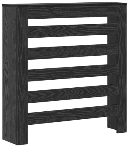 vidaXL Copri-radiatore Rovere Nero 78 x 20 x 82 cm in Legno Ingegnerizzato, Orizzontale a Listoni. È Un Mobile Decorativo per Gli Interni, Perfetto per Organizzare la Casa. Aggiunge Uno Stile Modern